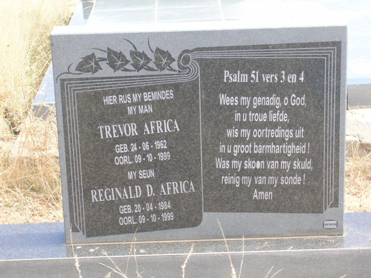 AFRICA Trevor 1962-1999 :: AFRICA Reginald D. 1984-1999