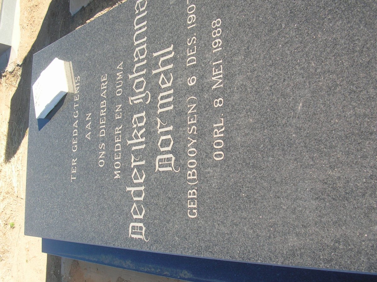 DORMEHL Dederika Johanna nee BOOYSEN 1907-1988