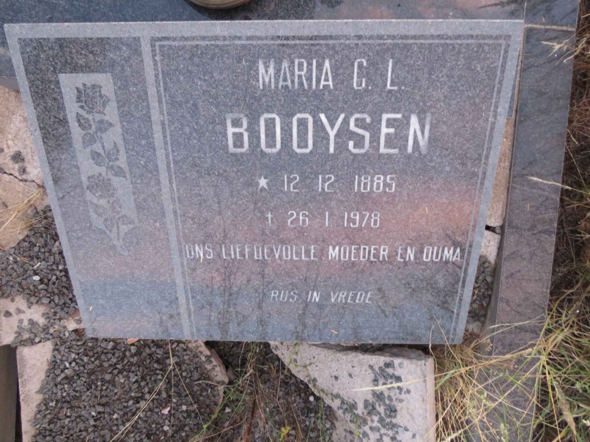 BOOYSEN Maria C.L. 1885-1978