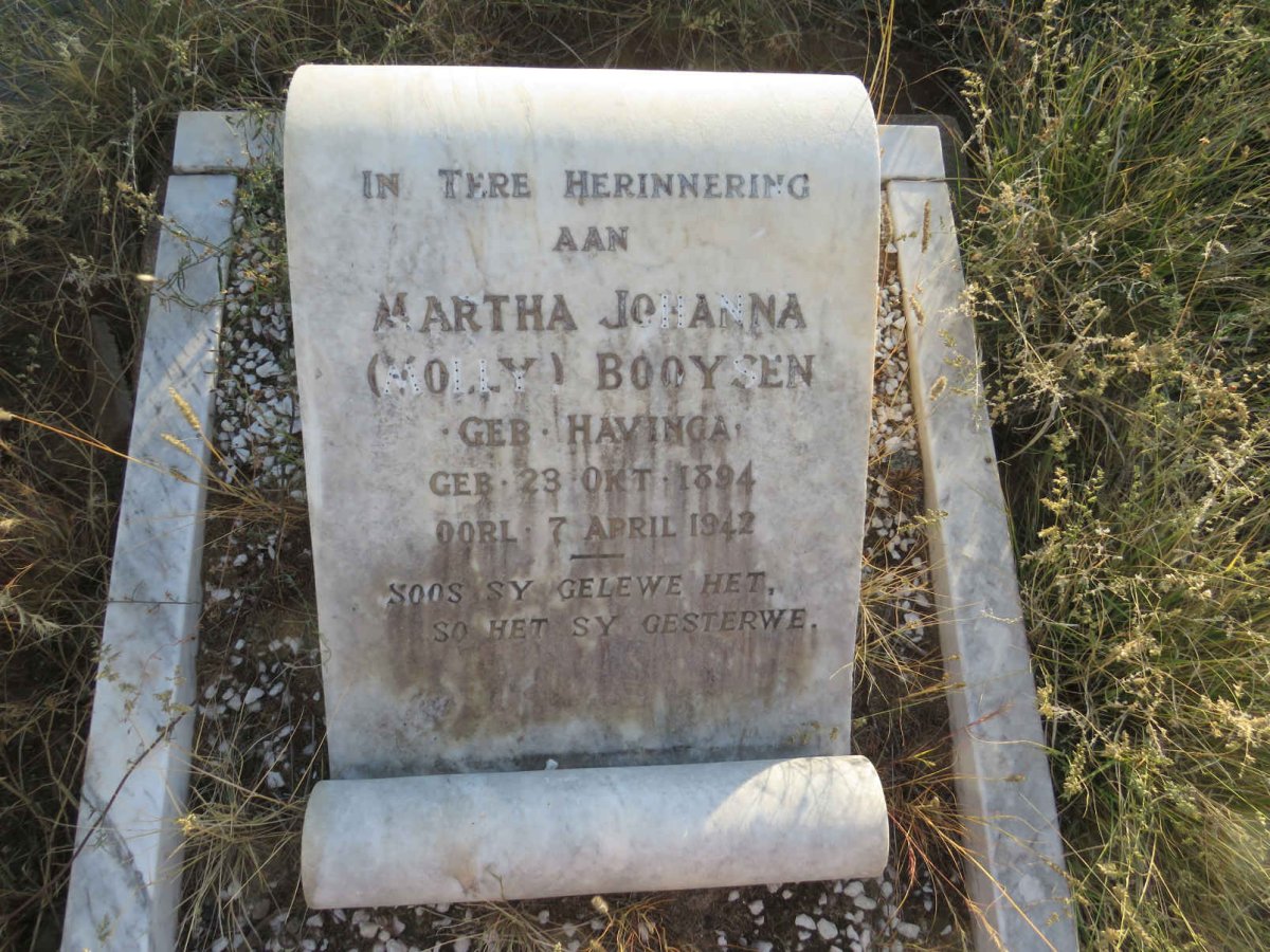BOOYSEN Martha Johanna nee HAVINGA 1894-1942