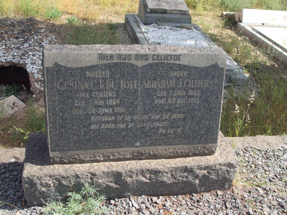 CILLIERS Abraham J. 1860-1935 &amp; Gesina C.F. DU TOIT nee CILLIERS 1864-1951