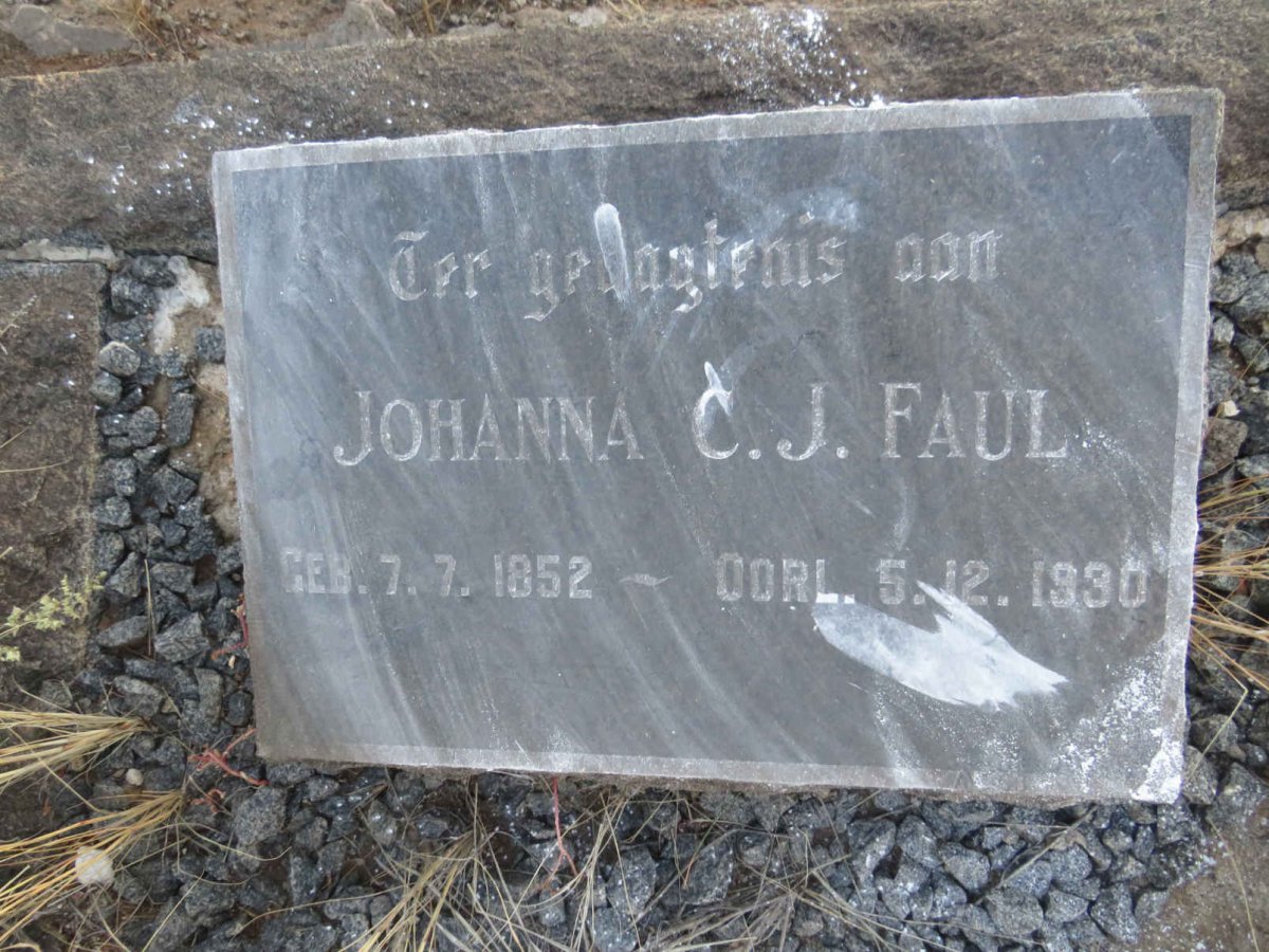 FAUL Johanna C.J. 1852-1930
