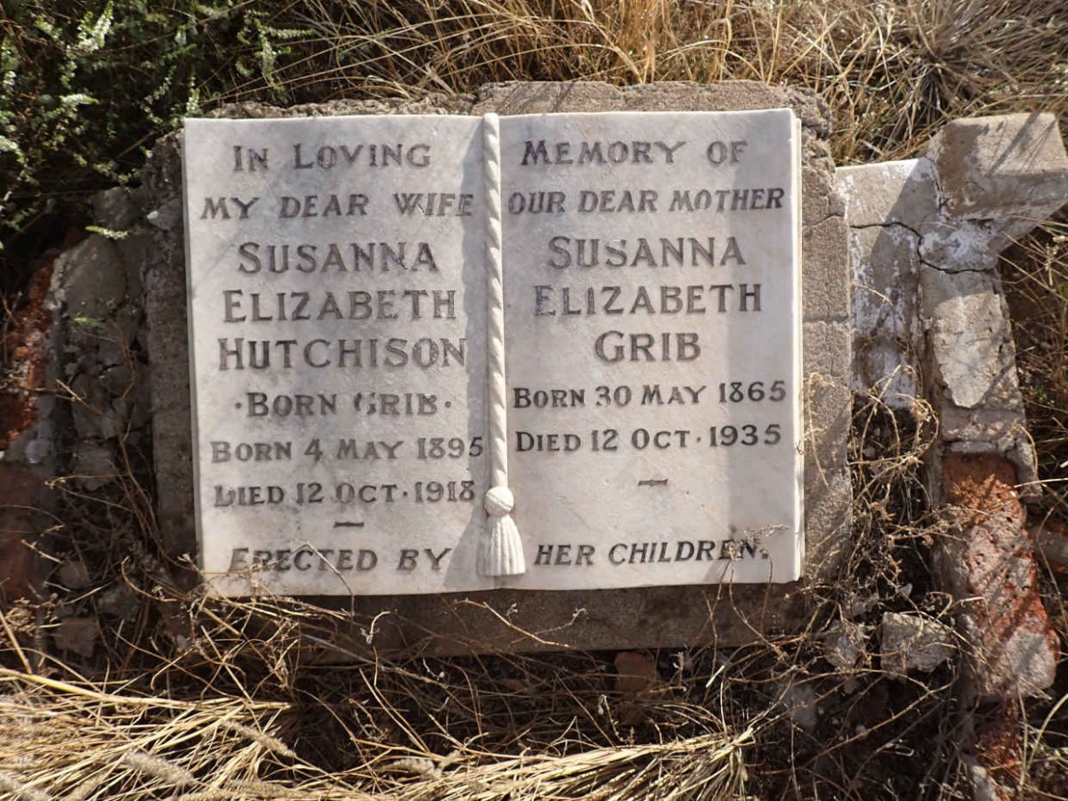 GRIB Susanna Elizabeth 1865-1935 :: HUTCHISON Susanna Elizabeth, nee GRIB 1895-1918