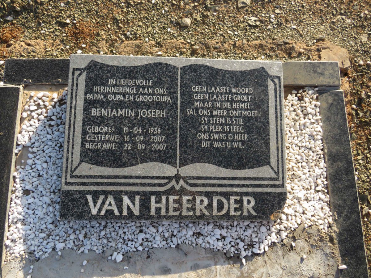 HEERDER Benjamin Joseph, van 1936-2007