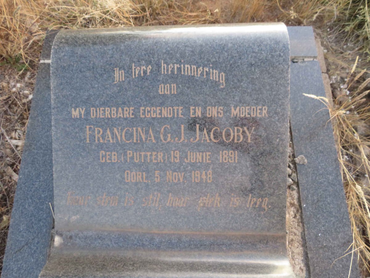 JACOBY Francina G.J. nee PUTTER 1891-1948