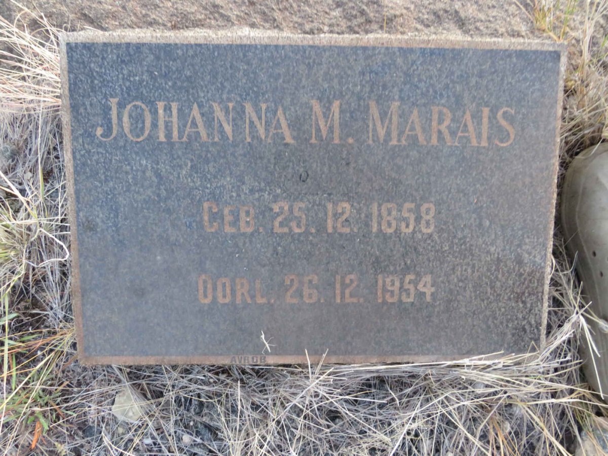 MARAIS Johanna M. 1858-1954