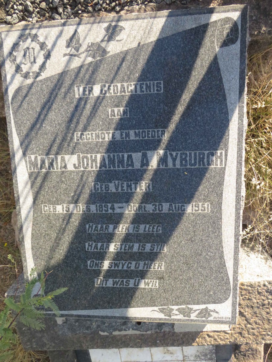 MYBURGH Maria Johanna A. nee VENTER 1894-1951