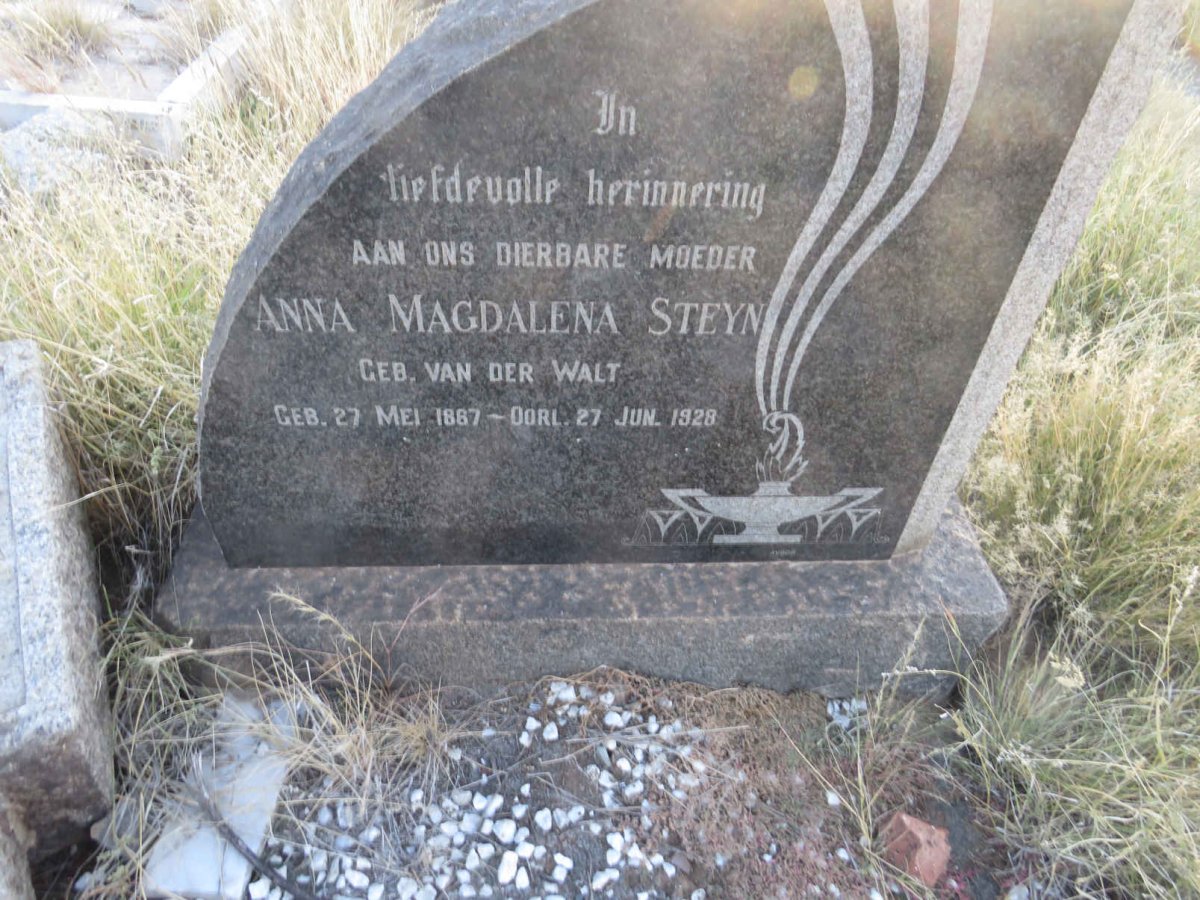 STEYN Anna Magdalena nee VAN DER WALT 18?7-1928