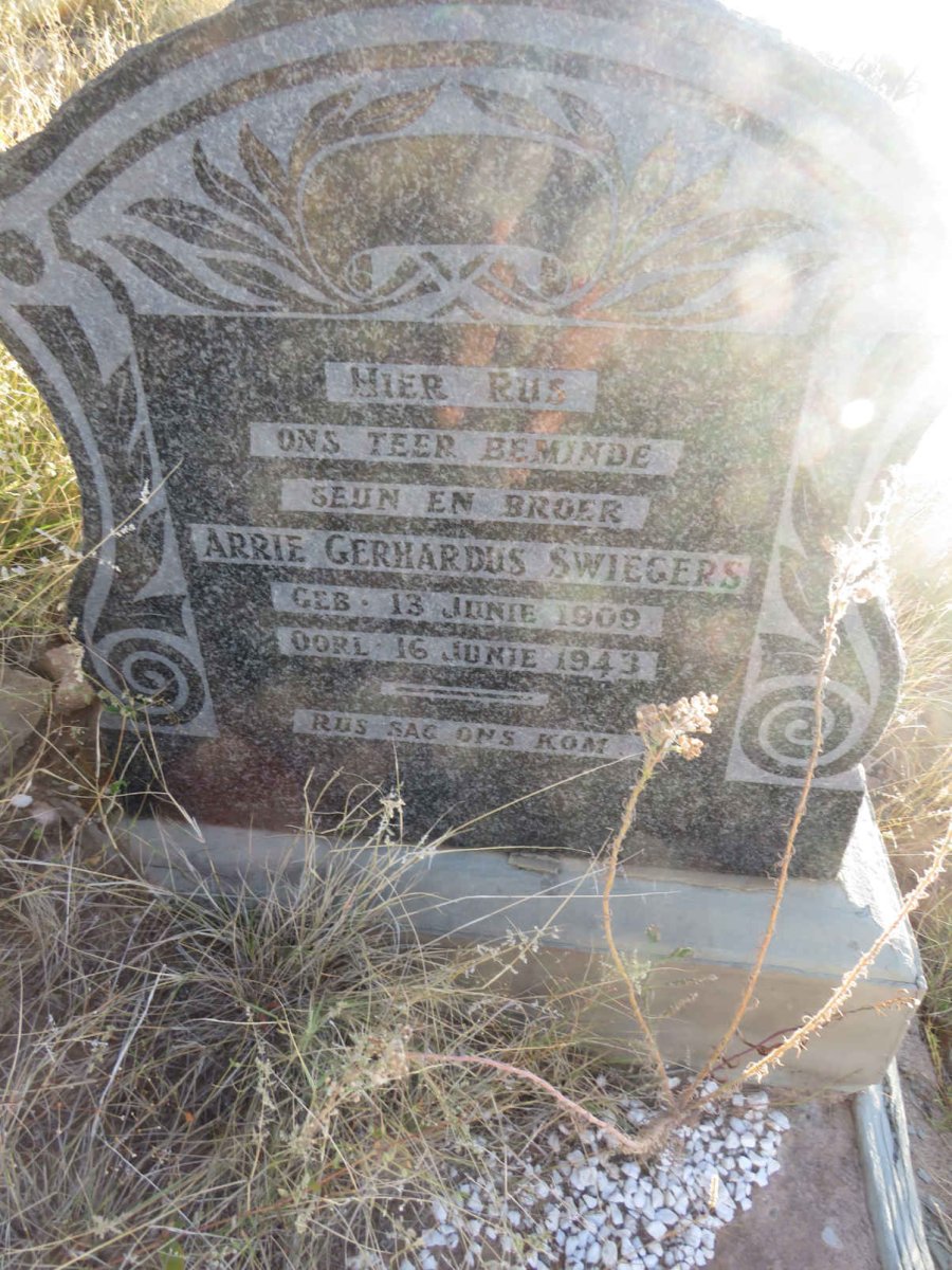 SWIEGERS Arrie Gerhardus 1909-1943