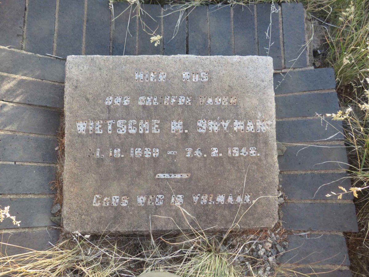 SNYMAN Wietsche M. 1868-1946