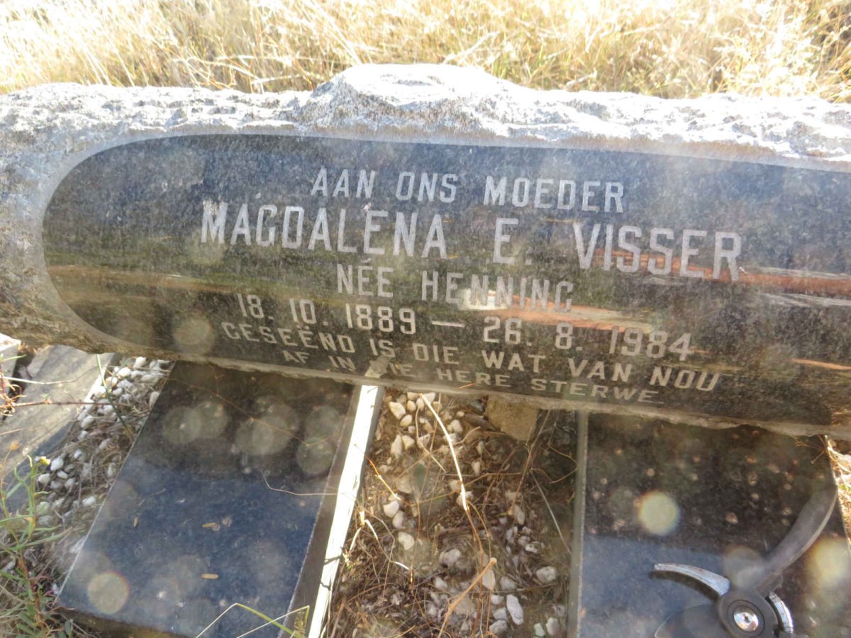 VISSER Magdalena E. nee HENNING 1889-1984