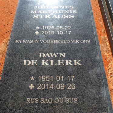 STRAUSS Johannes Marthunis 1926-2019 :: DE KLERK Dawn 1951-2014 _2