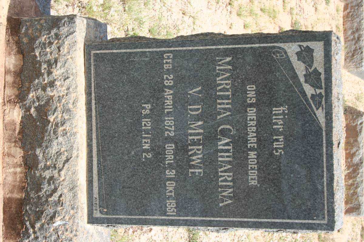 MERWE Martha Catharina, v.d. 1872-1951
