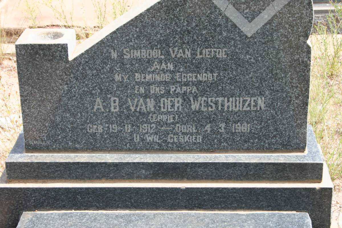 WESTHUIZEN A.B., van der 1912-1961