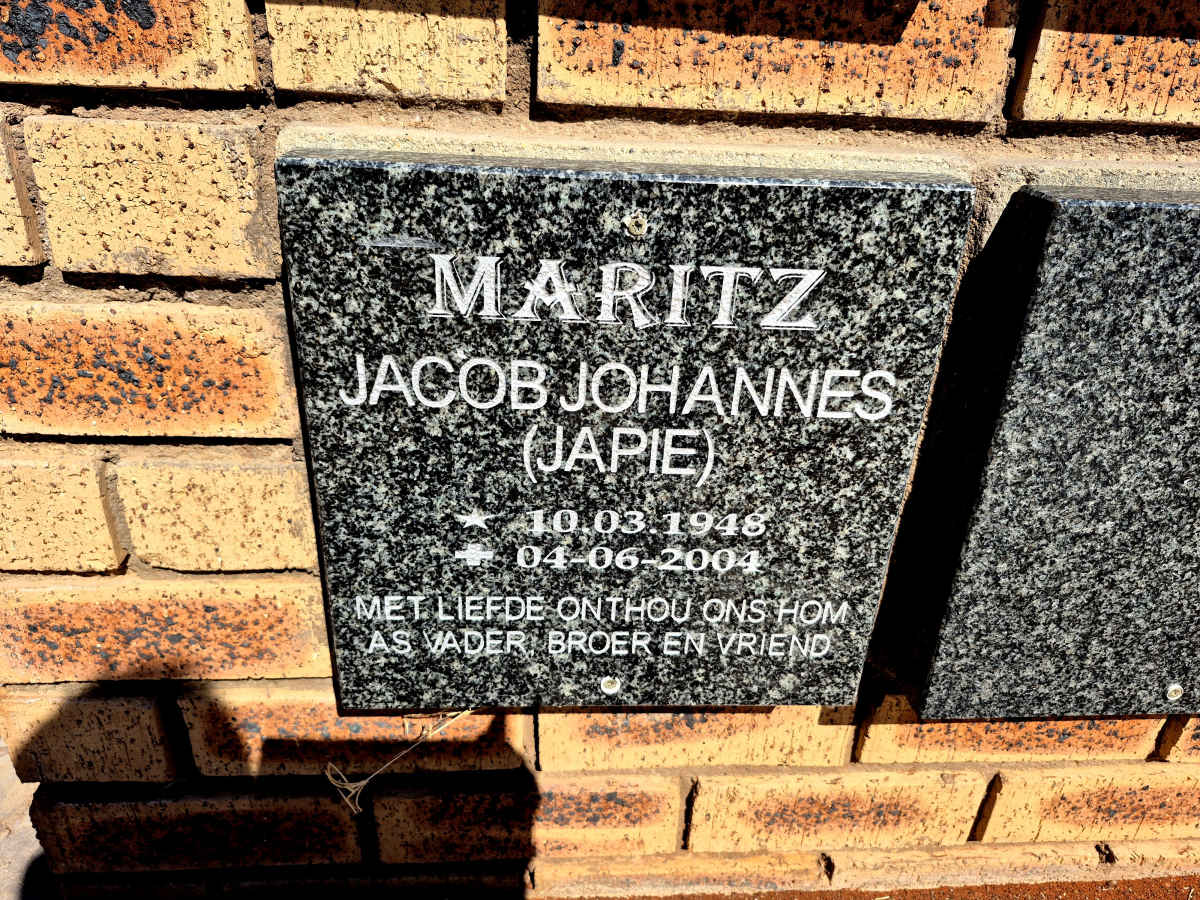 MARITZ Jacob Johannes 1948-2004