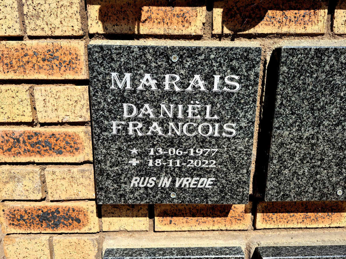 MARAIS Daniel Francois 1977-2022