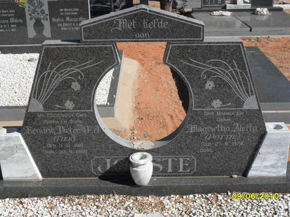 JOOSTE Hendrik Pieter J.J. 1916-1988 &amp; Margaretha Aletta 1924-