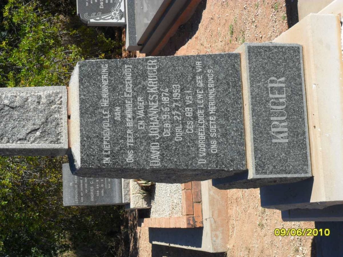 KRUGER David Johannes 1874-1953