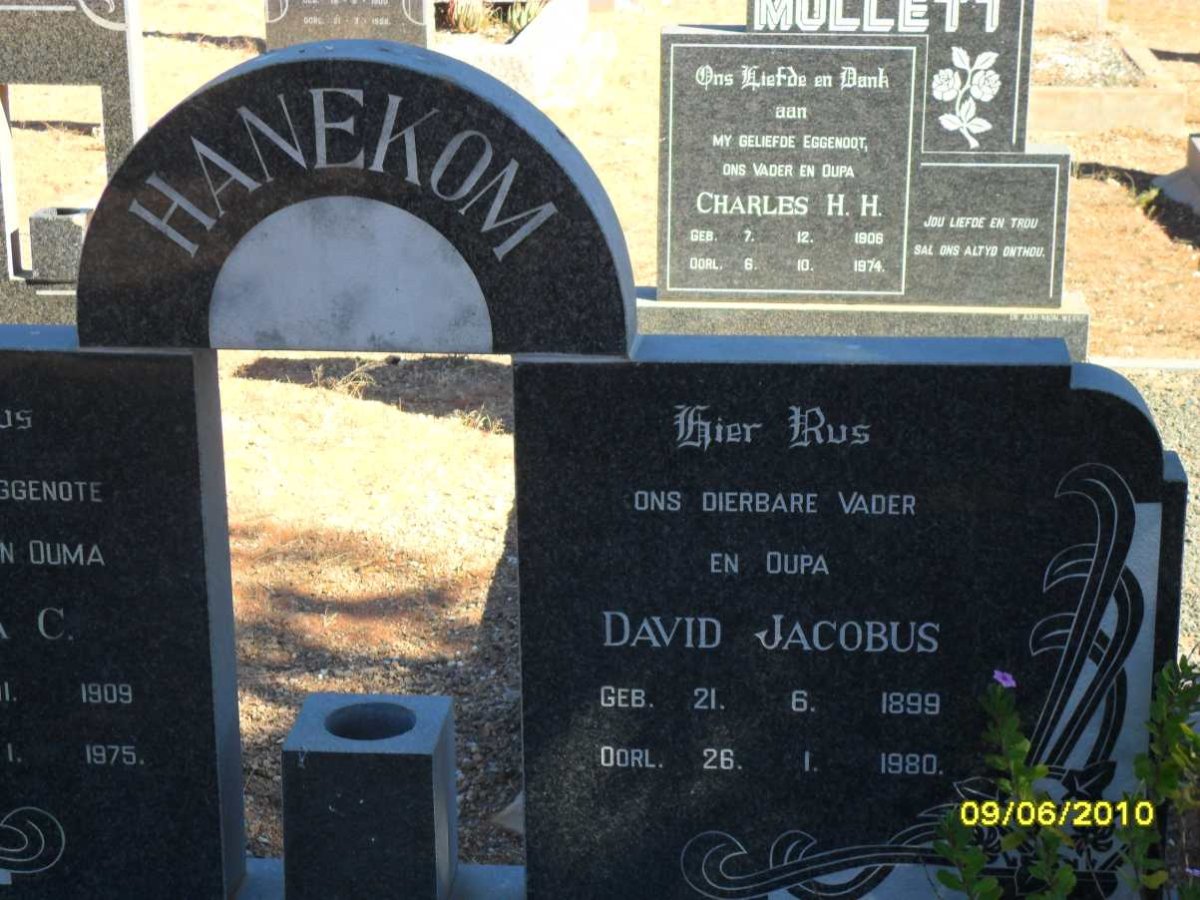 HANEKOM David Jacobus 1899-1980