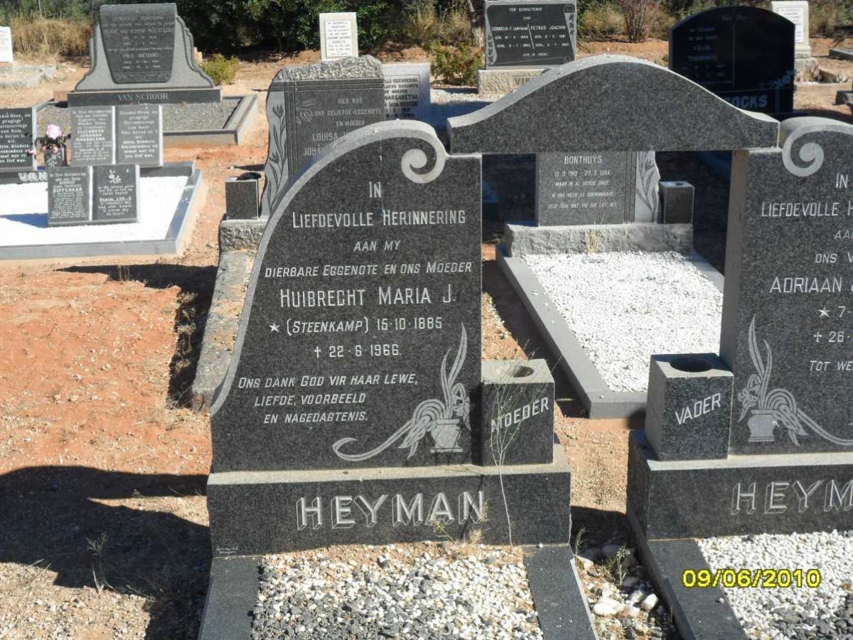 HEYMAN Huibrecht Maria J. nee STEENKAMP 1885-1966