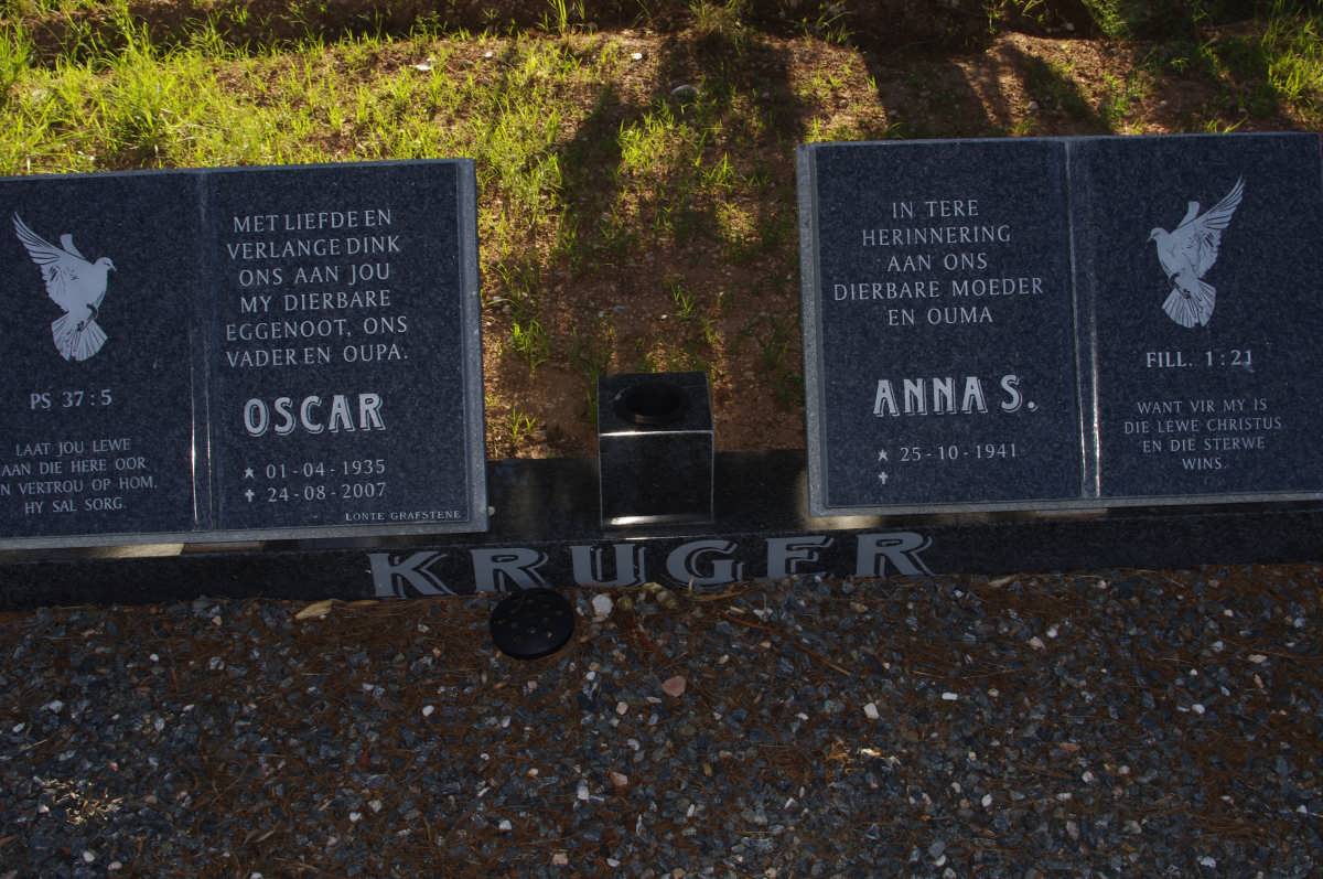 KRUGER Oscar 1935-2007 &amp; Anna S. 1941-