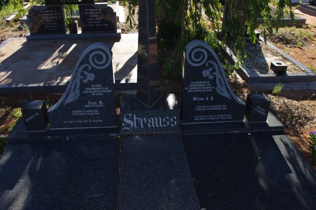 STRAUSS Willem J.P. 1916-1985 &amp; Anna M. STRAUSS 1925-1995