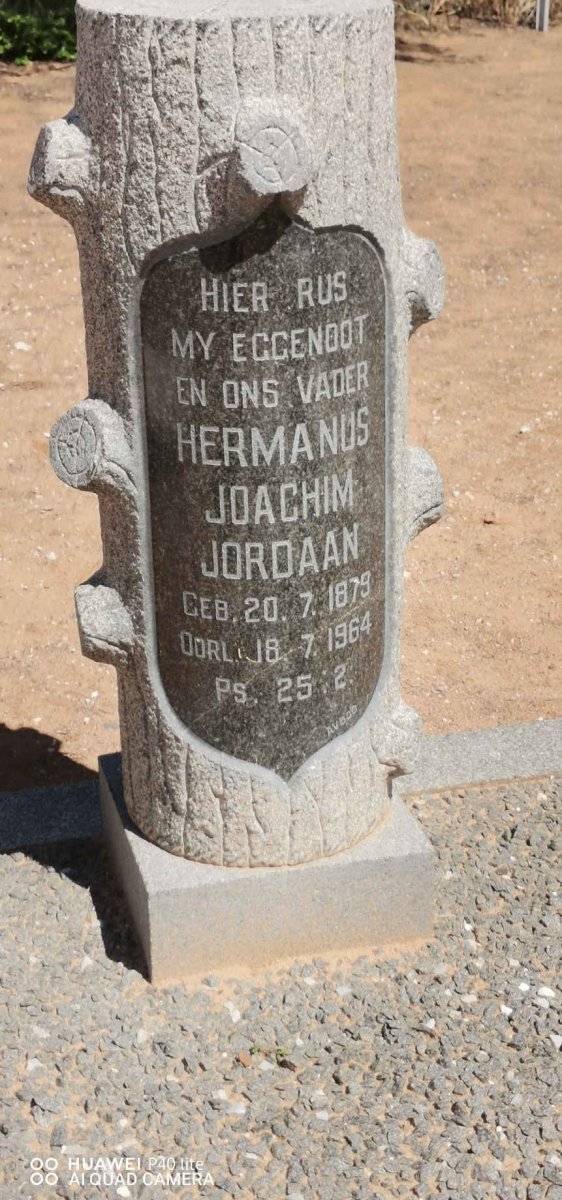 JORDAAN Hermanus Joachim 1870-1964
