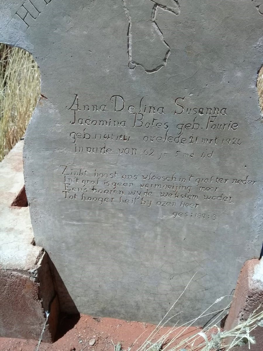 BOTES Anna Delina Susanna Jacomina nee FOURIE 1864-1924