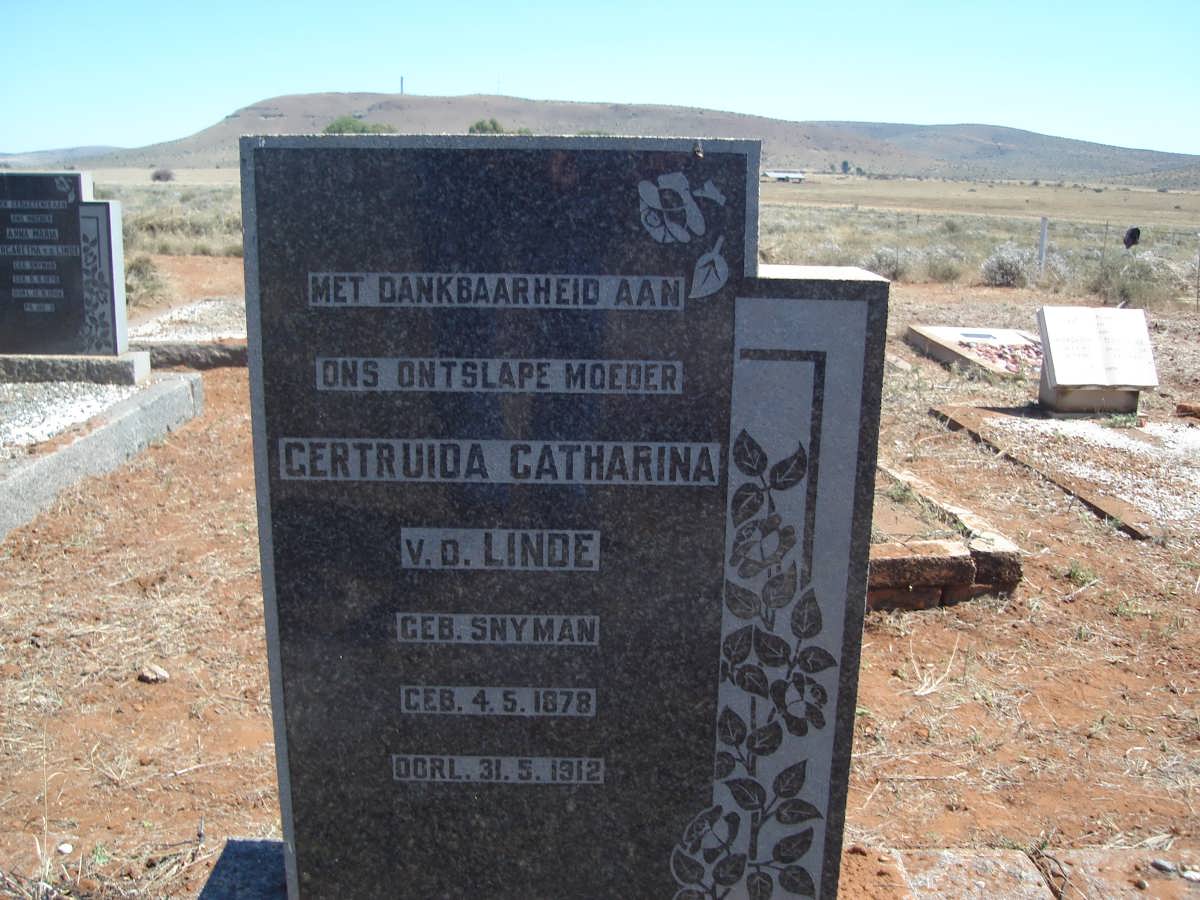 LINDE Gertruida Catharina, v.d. nee SNYMAN 1878-1912