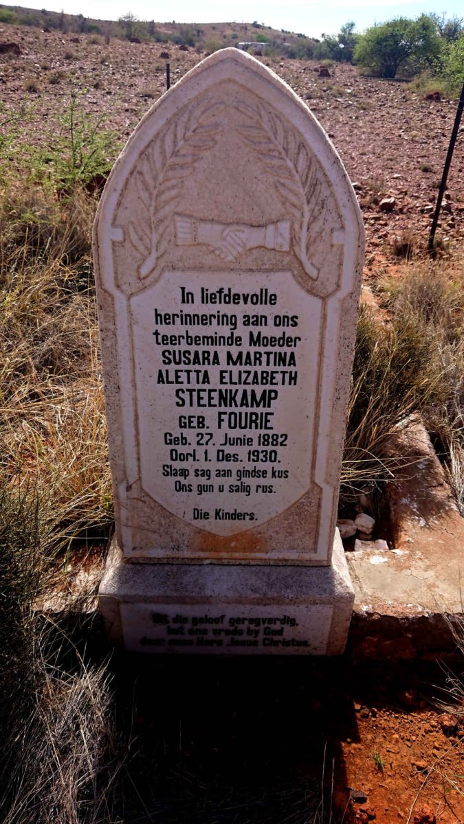 STEENKAMP Susara Martina Aletta Elizabeth nee FOURIE 1882-1930