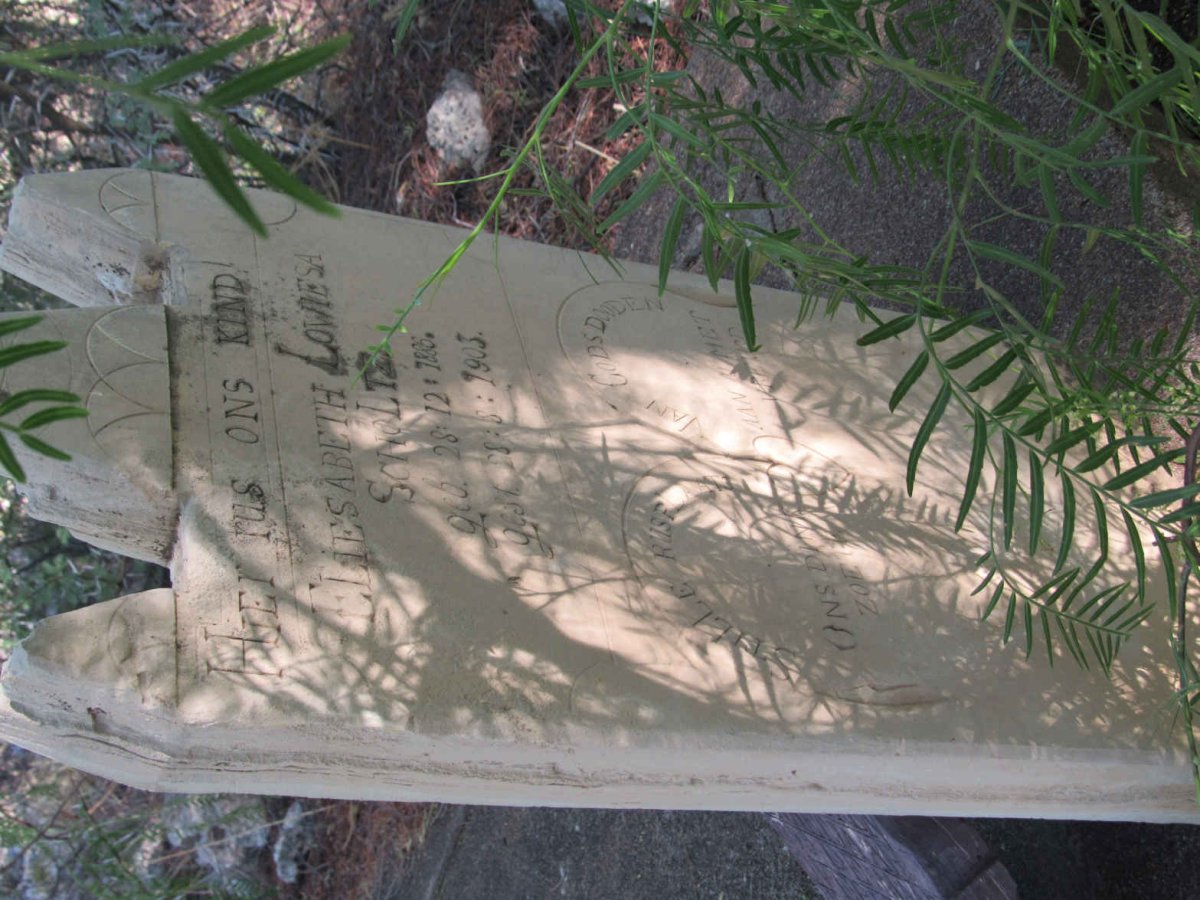 SCHOLTZ Eliesabeth Lowiesa 1886-1903