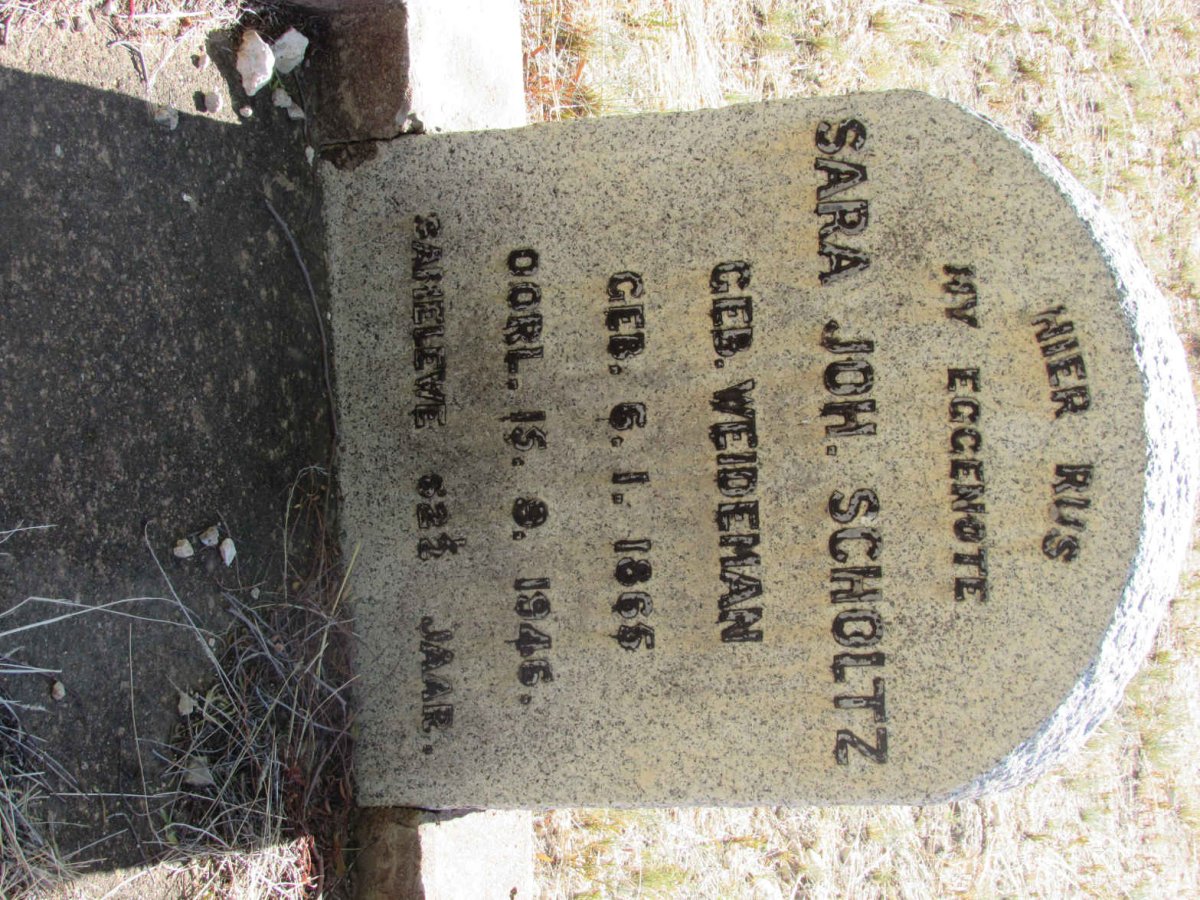 SCHOLTZ Sara Joh. nee WEIDEMAN 1865-1946