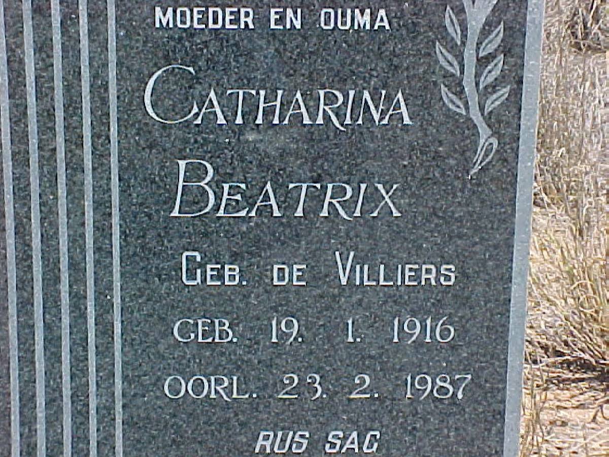 HEERDEN Catharina Beatrix, van nee DE VILLIERS 1916-1987