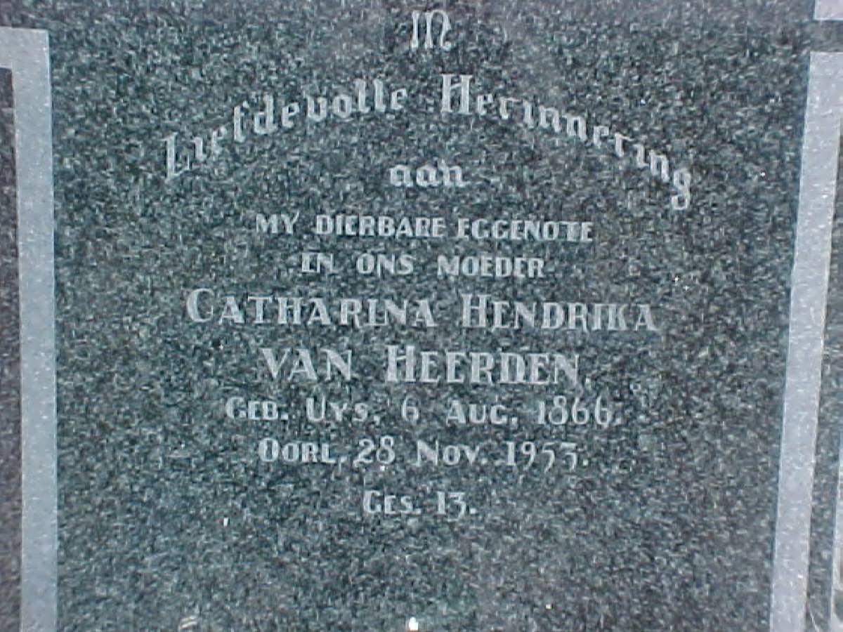 HEERDEN Catharina Hendrika, van nee UYS 1866-1953