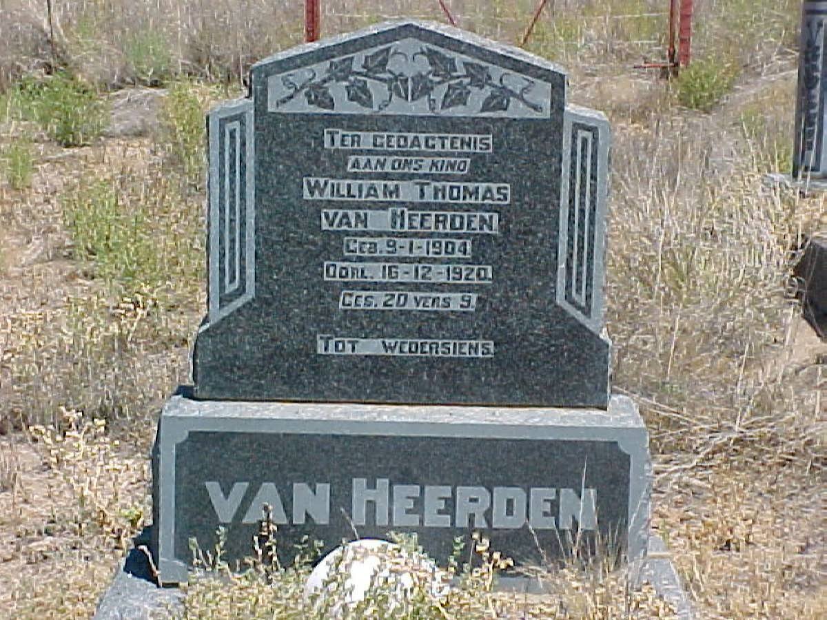 HEERDEN William Thomas, van 1904-1920