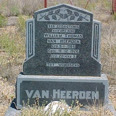 HEERDEN William Thomas, van 1904-1920