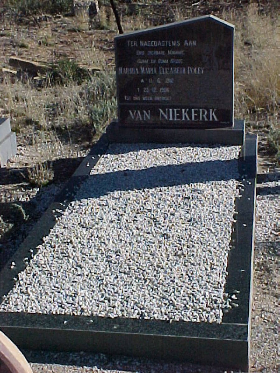 NIEKERK Martha Maria Elizabeth Poley, van 1912-1996 