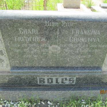 BOTES Charl Frederick 1859-1930 &amp; Francina Christina BOTES 1864-1951