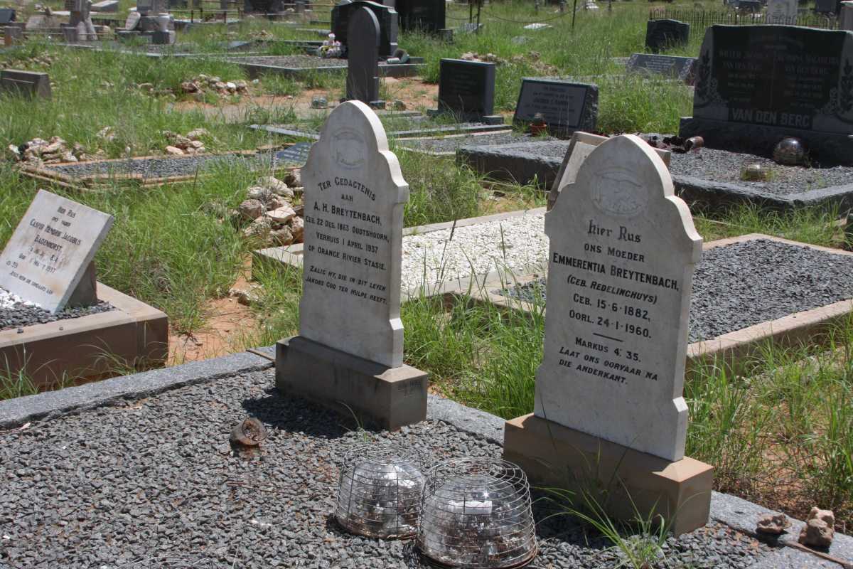 BREYTENBACH A.H. 1863-1937 &amp; Emmerentia REDELINGHUYS 1882-1960