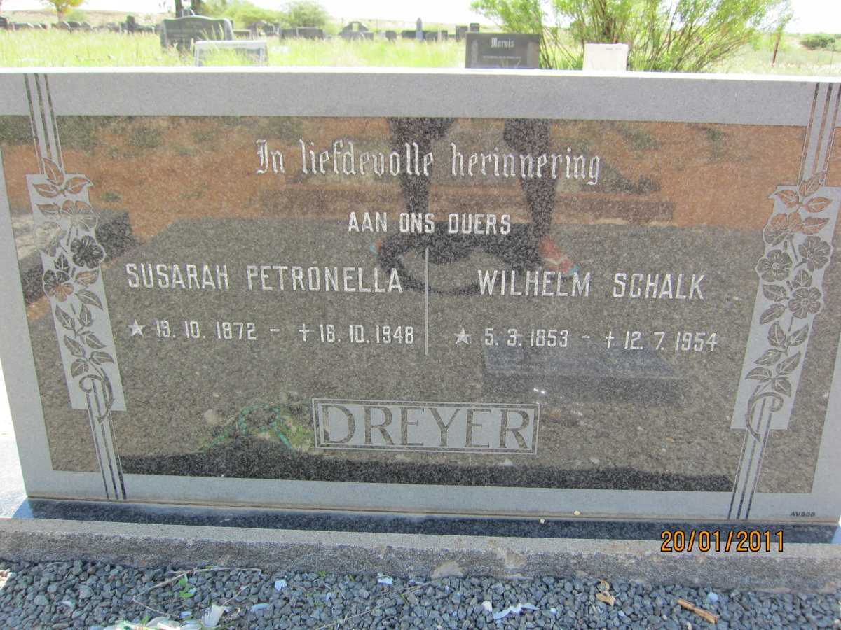 DREYER Wilhelm Schalk 1853-1954 &amp; Susarah Petronella 1872-1948