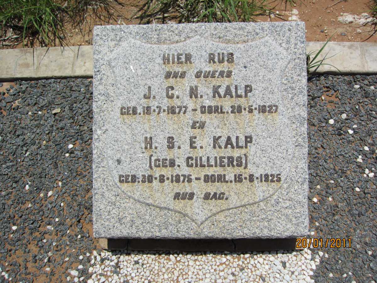 KALP J.C.N. 1877-1927 &amp; H.S.E. CILLIERS 1875-1925