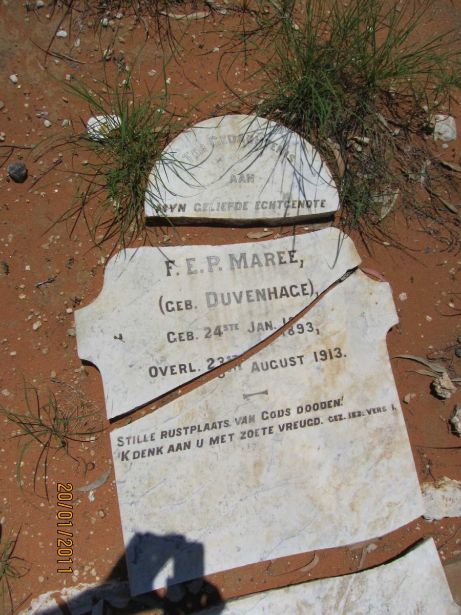 MAREE F.E.P. nee DUVENHAGE 1893-1913