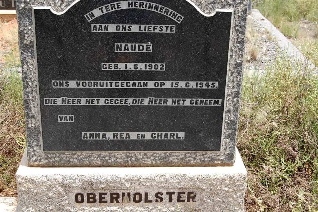 OBERHOLSTER Naudé 1902-1945
