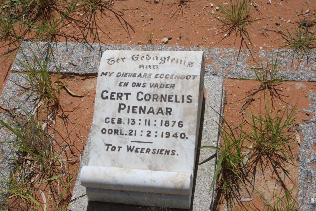 PIENAAR Gert Cornelis 1876-1940