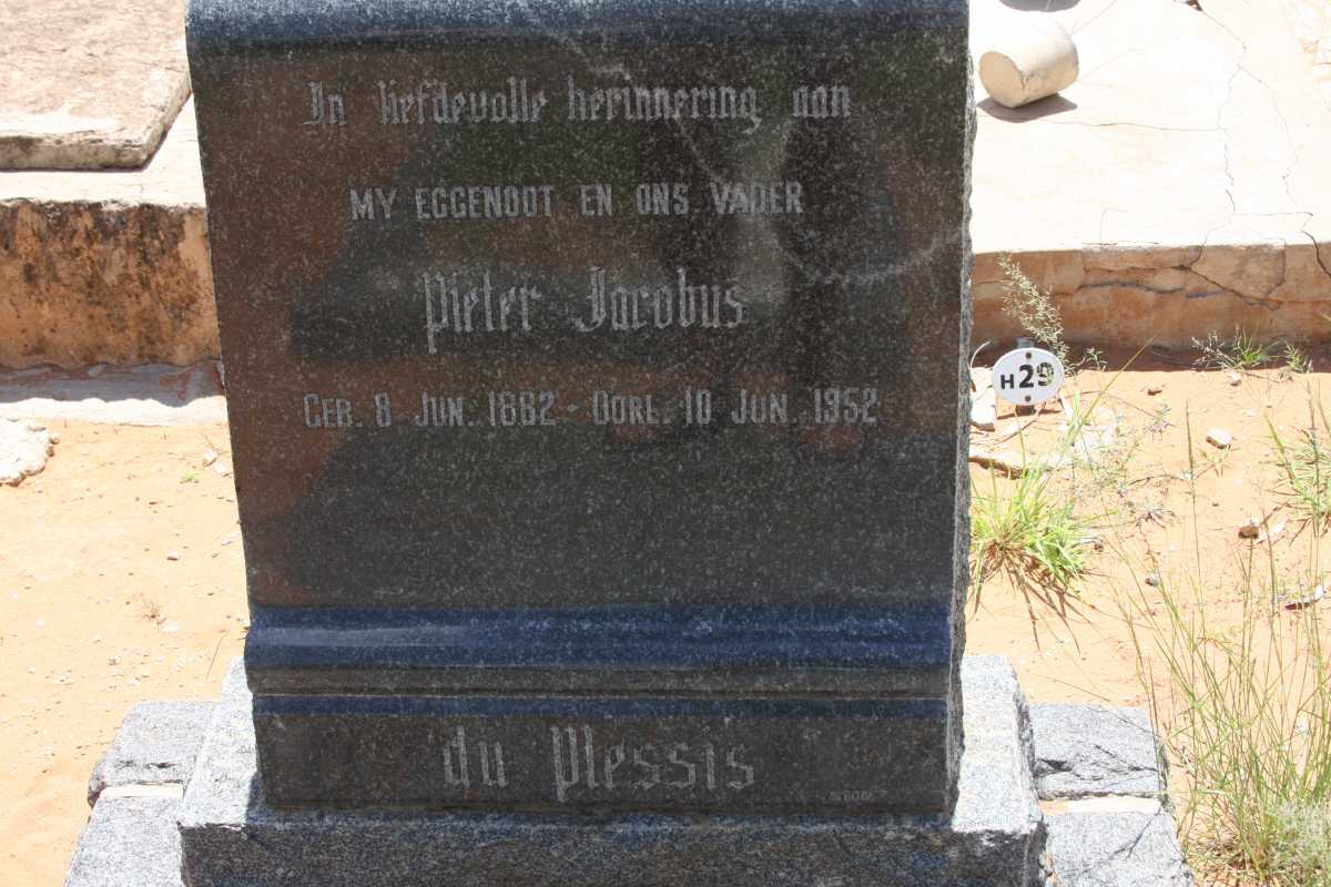 PLESSIS Pieter Jacobus, du 1882-1952
