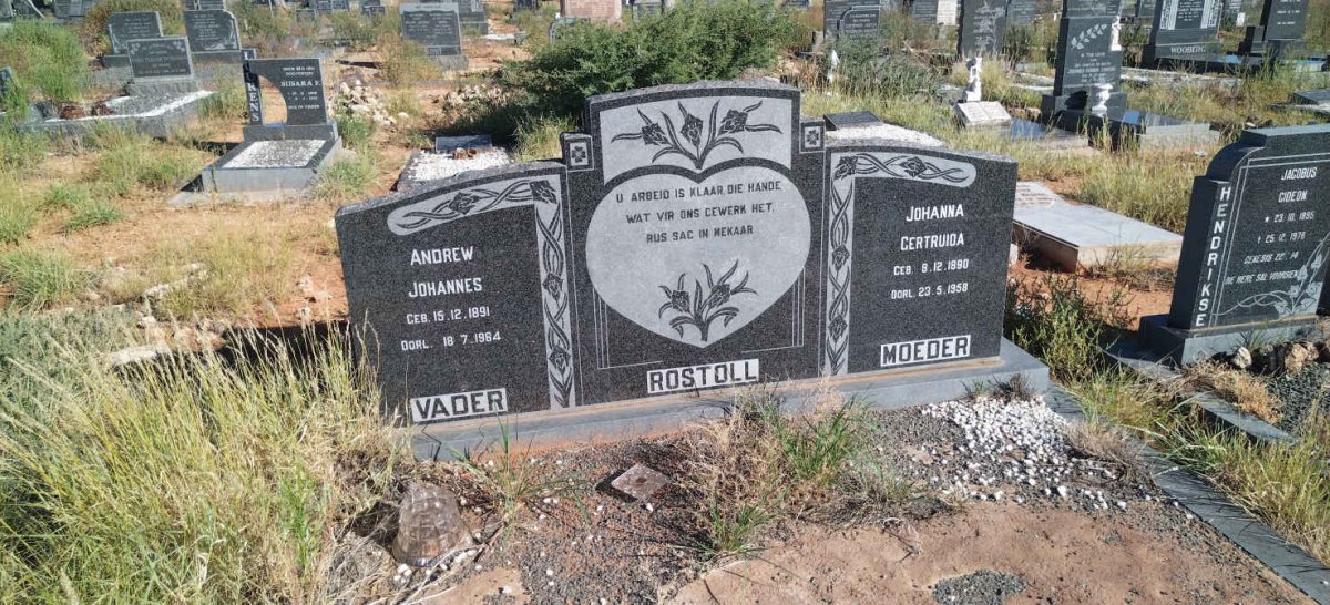 ROSTOLL Andrew Johannes 1891-1964 & Johanna Gertruida 1890-1958
