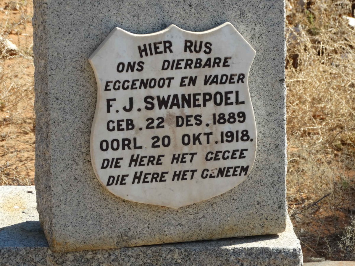 SWANEPOEL F.J. 1889-1918