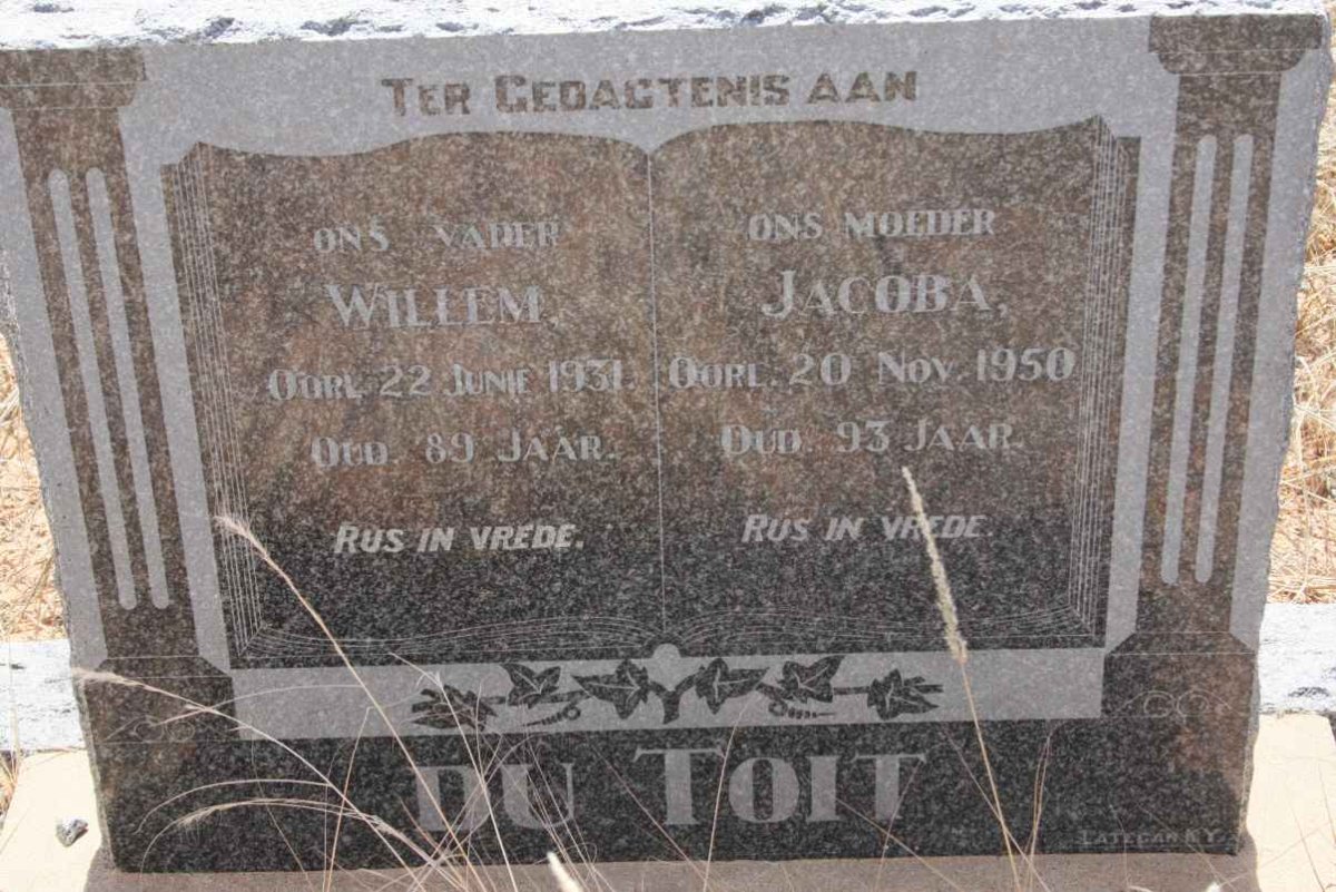 TOIT Willem, du -1931 &amp; Jacoba -1950