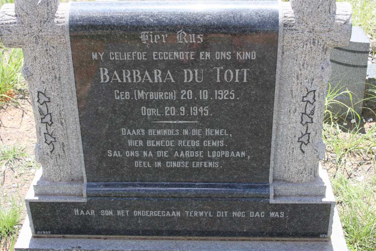 TOIT Barbara, du nee MYBURGH 1925-1945