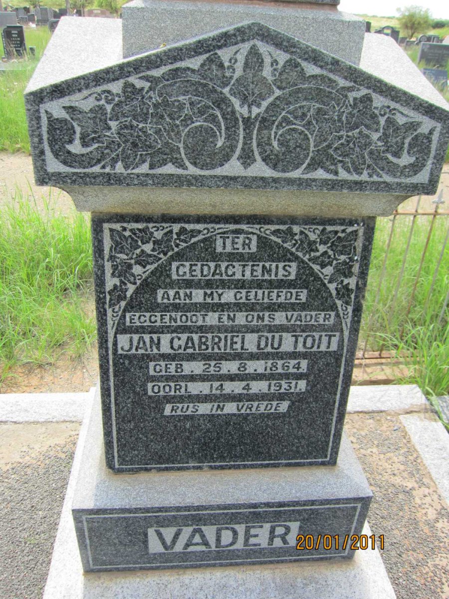 TOIT Jan Gabriel, du 1864-1931